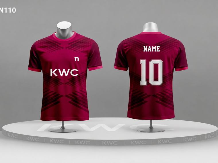 Custom sublimated sports jersey with player name and number, made by Knit Wear Capital